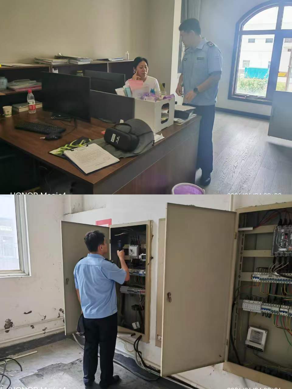 開展前期隱患整改復查，針對高溫天氣開展電氣線路專項檢查。.jpg